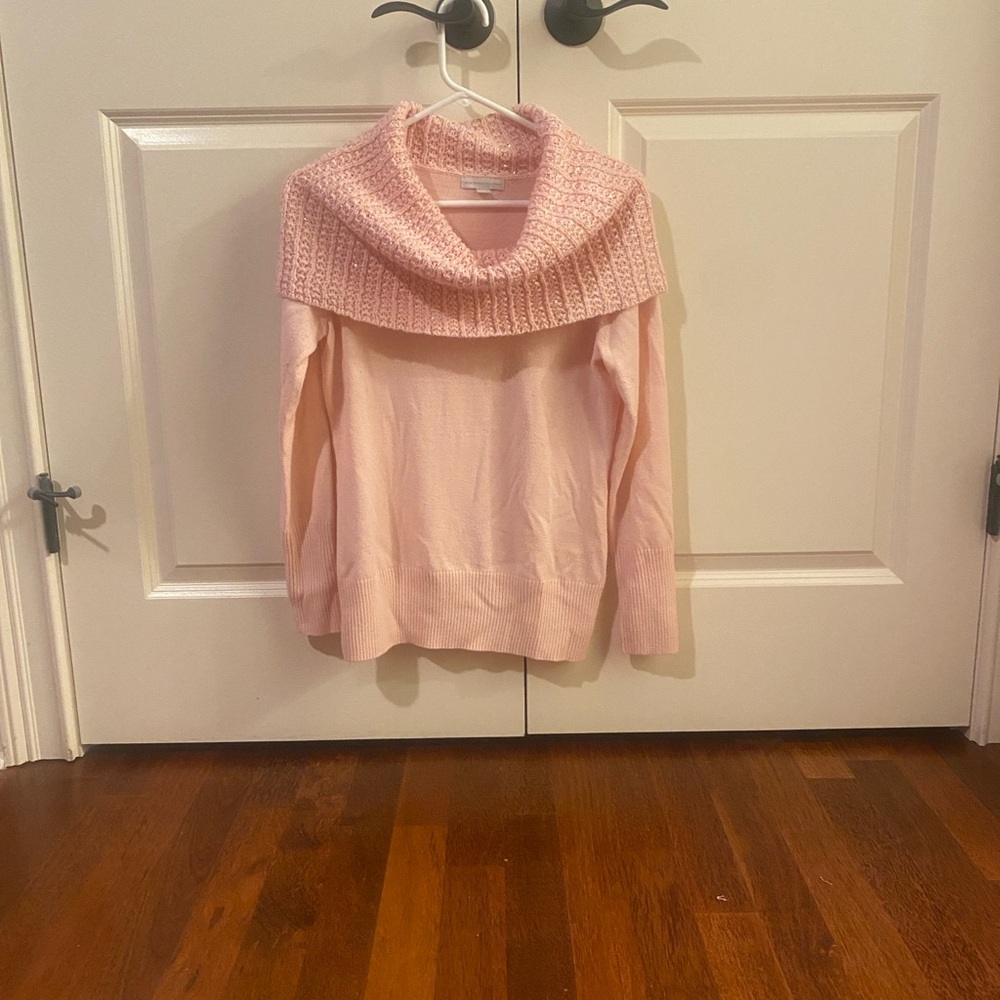 New York & Company Light Pink Cowl Neck Sweater